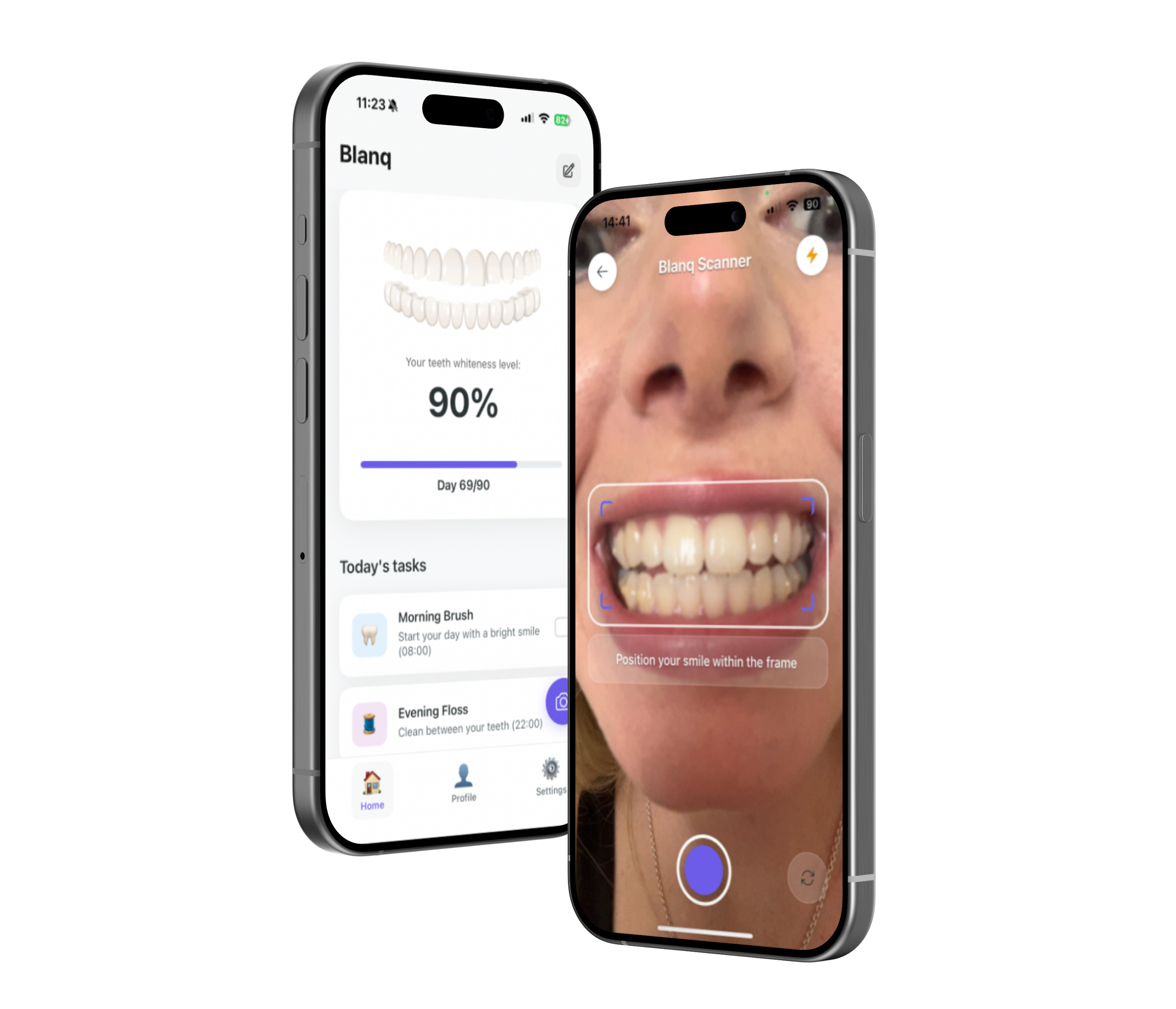 Blanq app interface
